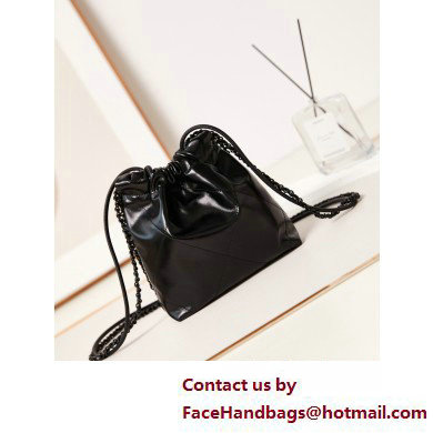 Chanel Shiny Calfskin  &  Black Metal CHANEL 22 Mini Handbag AS3980 Black